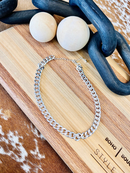 Sloane Thick Silver Chain Necklace