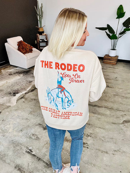 The Great American Past-Time Rodeo Custom Crew-Neck * BOHO Private Label*