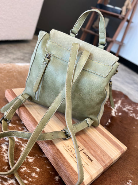 Oakleigh Genuine Suede & Leather Backpack Purse- 2 Colors